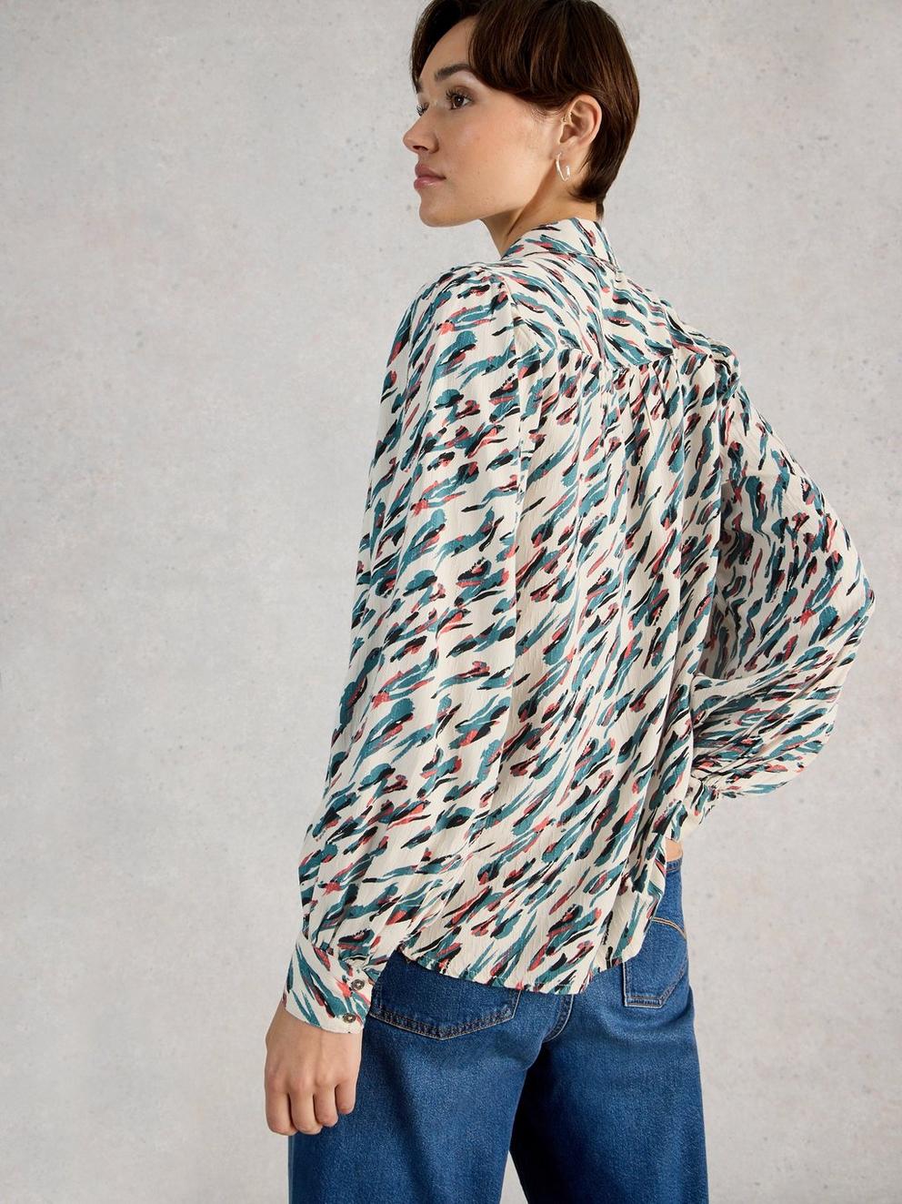 Sienna Shirt in IVORY PR - MODEL BACK