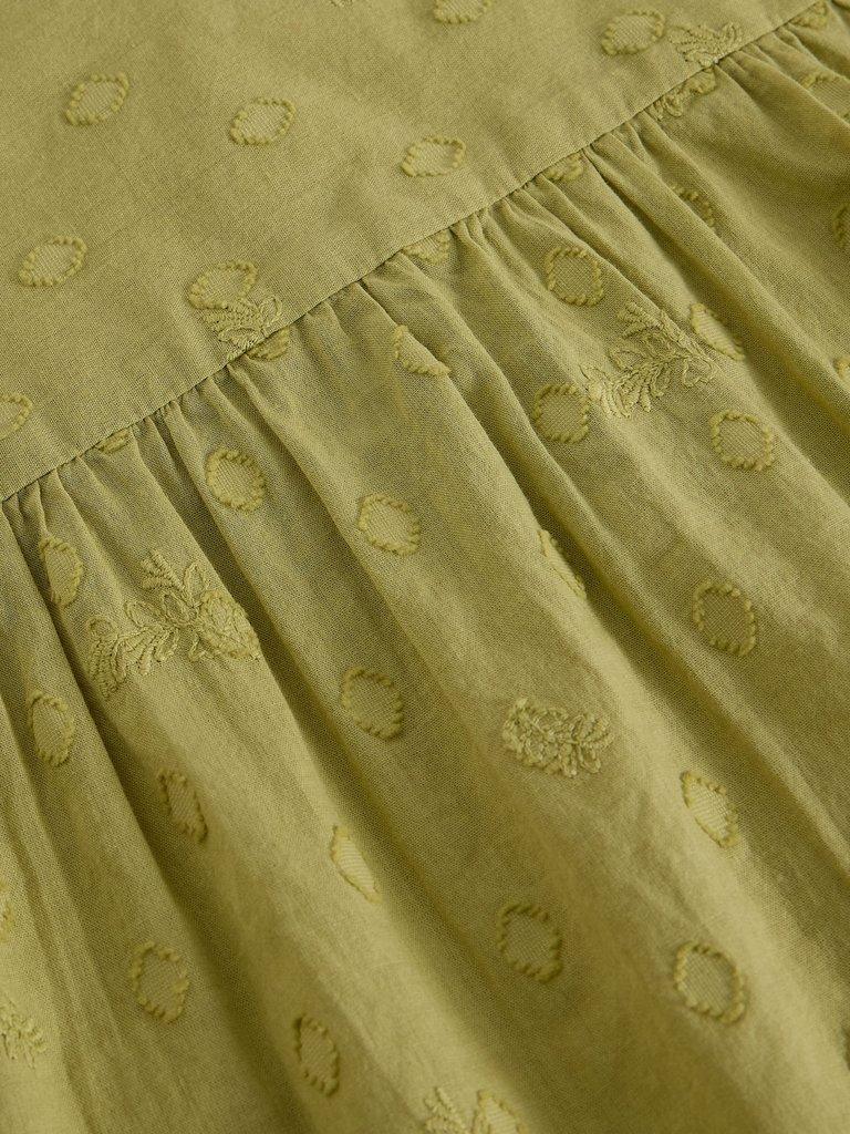 Lana Top in MID GREEN - FLAT DETAIL