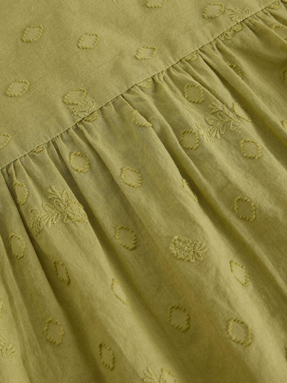 Lana Top in MID GREEN - FLAT DETAIL