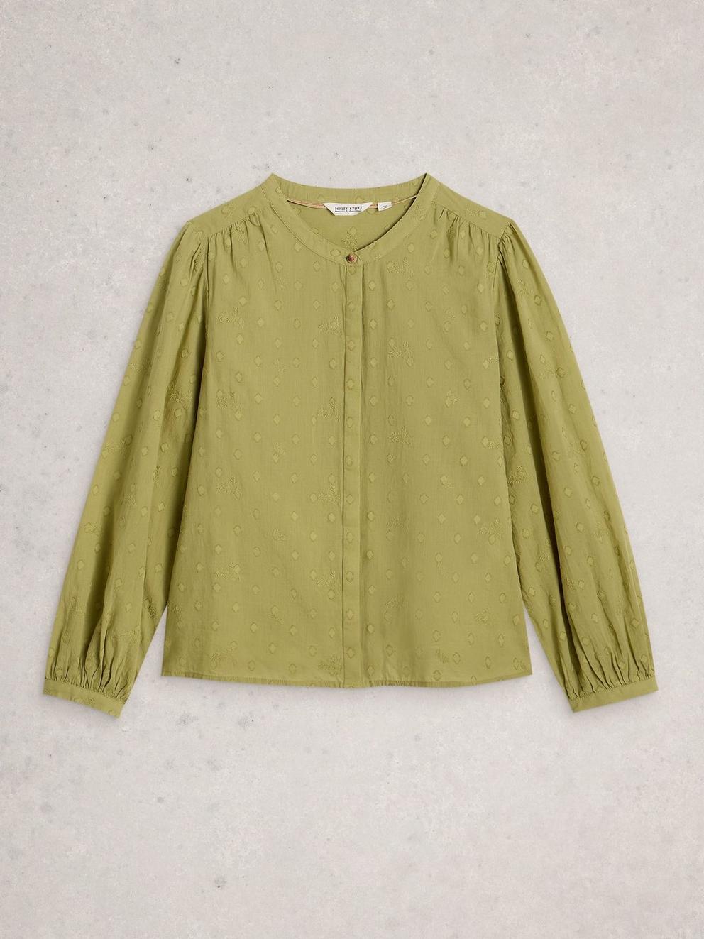 Lana Top in MID GREEN - FLAT FRONT