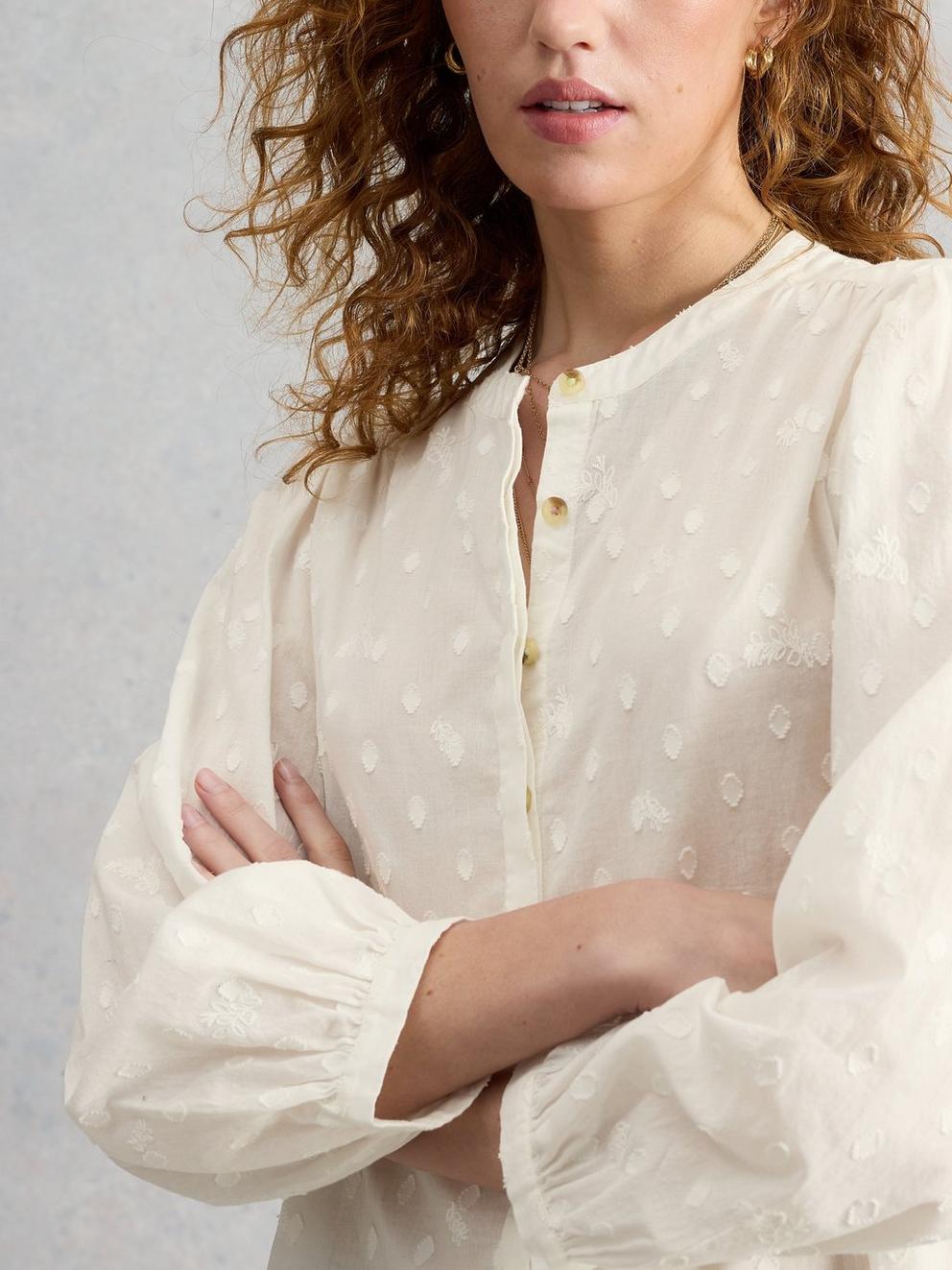 Lana Top in PALE IVORY - MODEL DETAIL