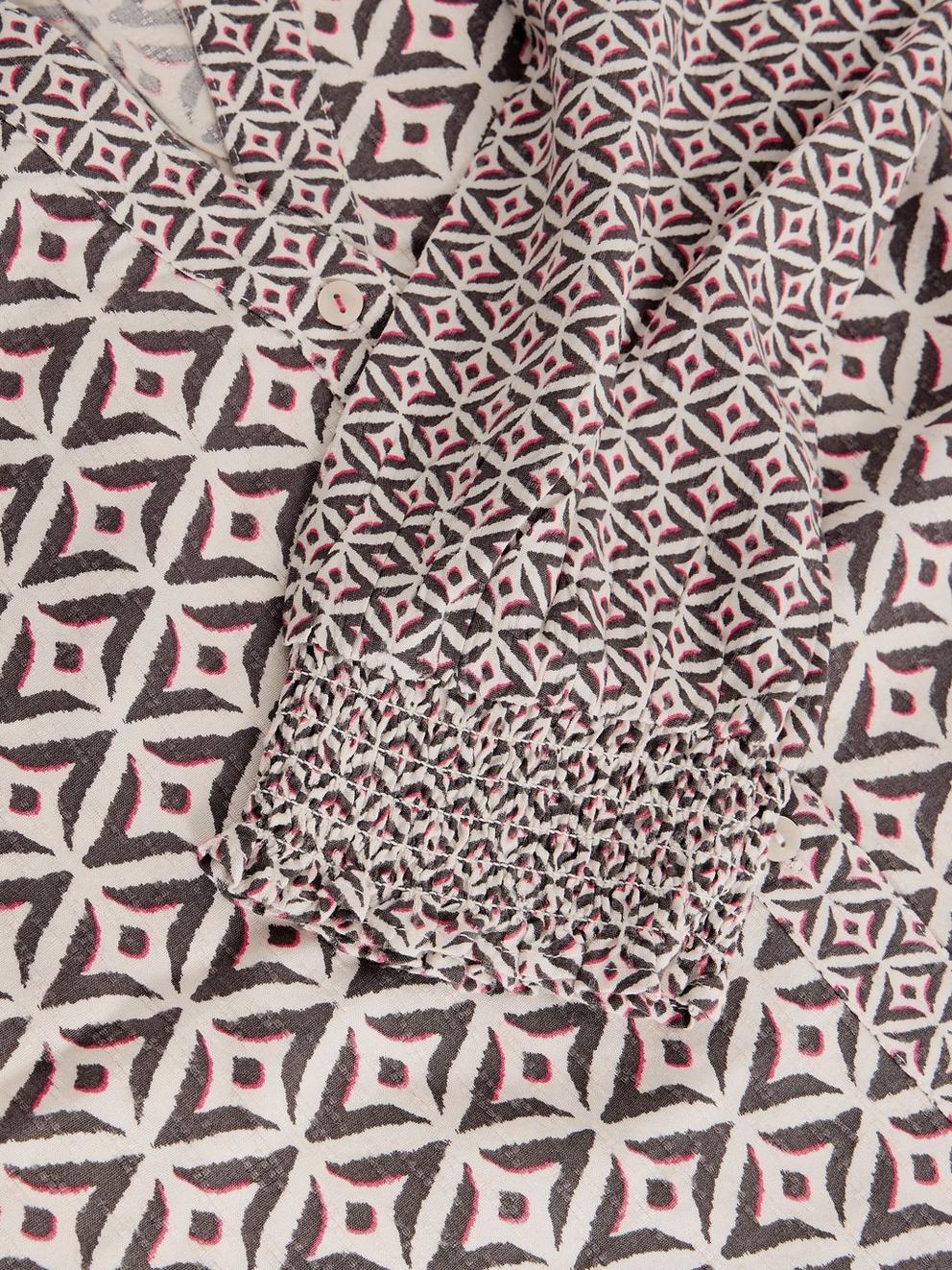 May Mix Print Top in BLK MLT - FLAT DETAIL