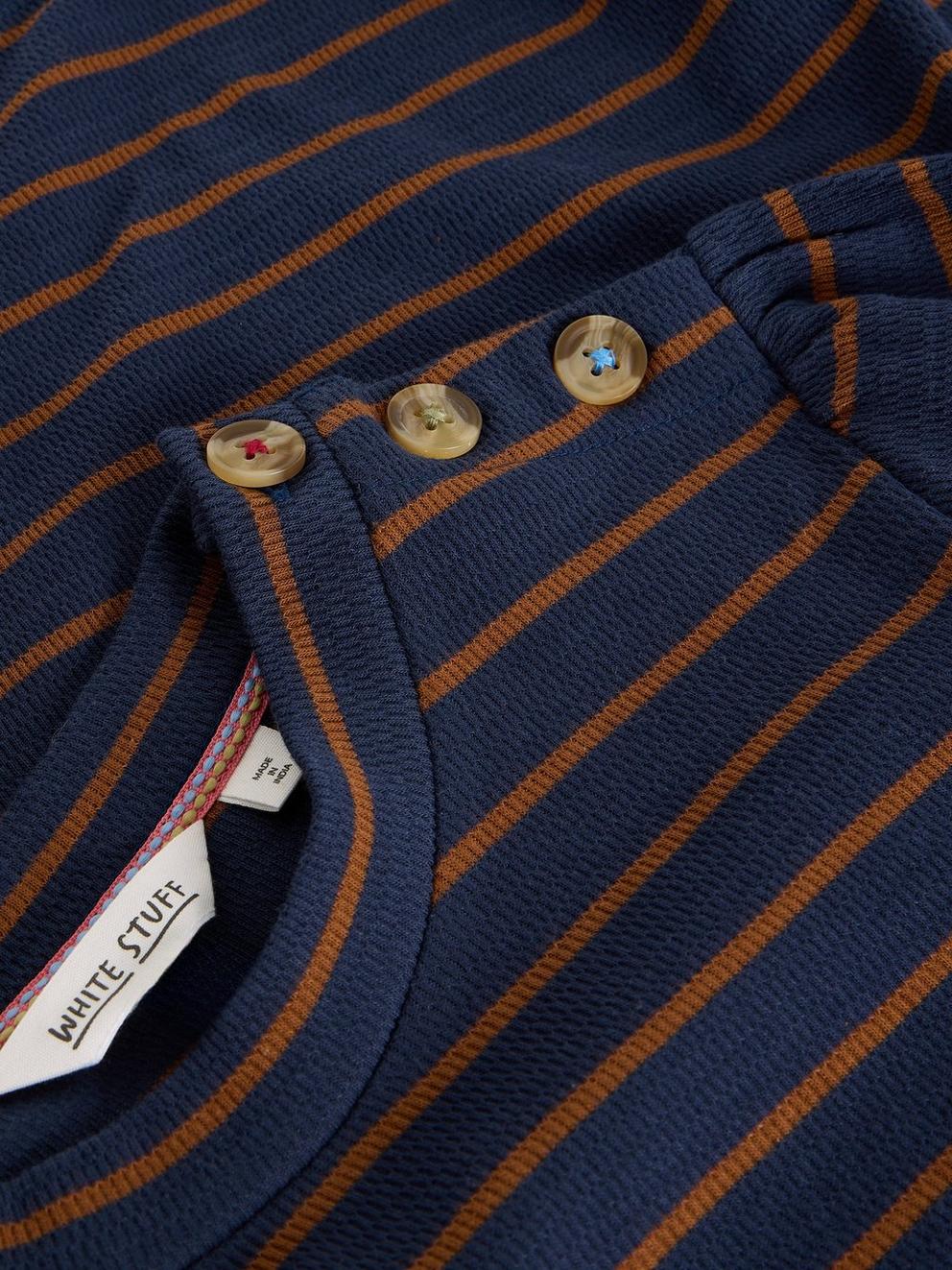 Amy Striped Dress in NAVY MULTI - FLAT DETAIL