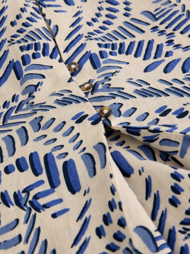 Bianca Linen Notch Neck Tunic in IVORY PR - FLAT DETAIL