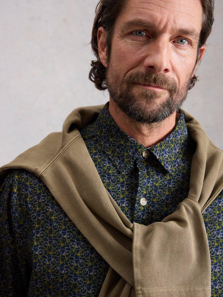 Salcombe Bike Print Shirt in NAVY PR - LIFESTYLE