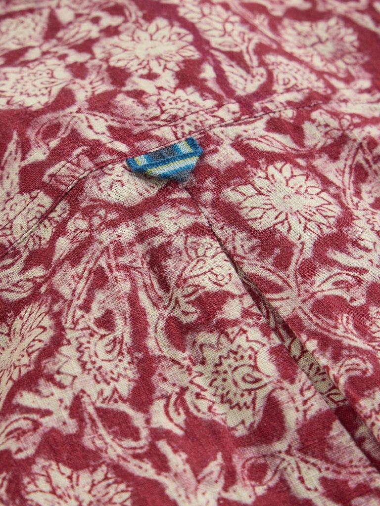 Finsbury SS Floral Print Shirt in RED PR - FLAT DETAIL