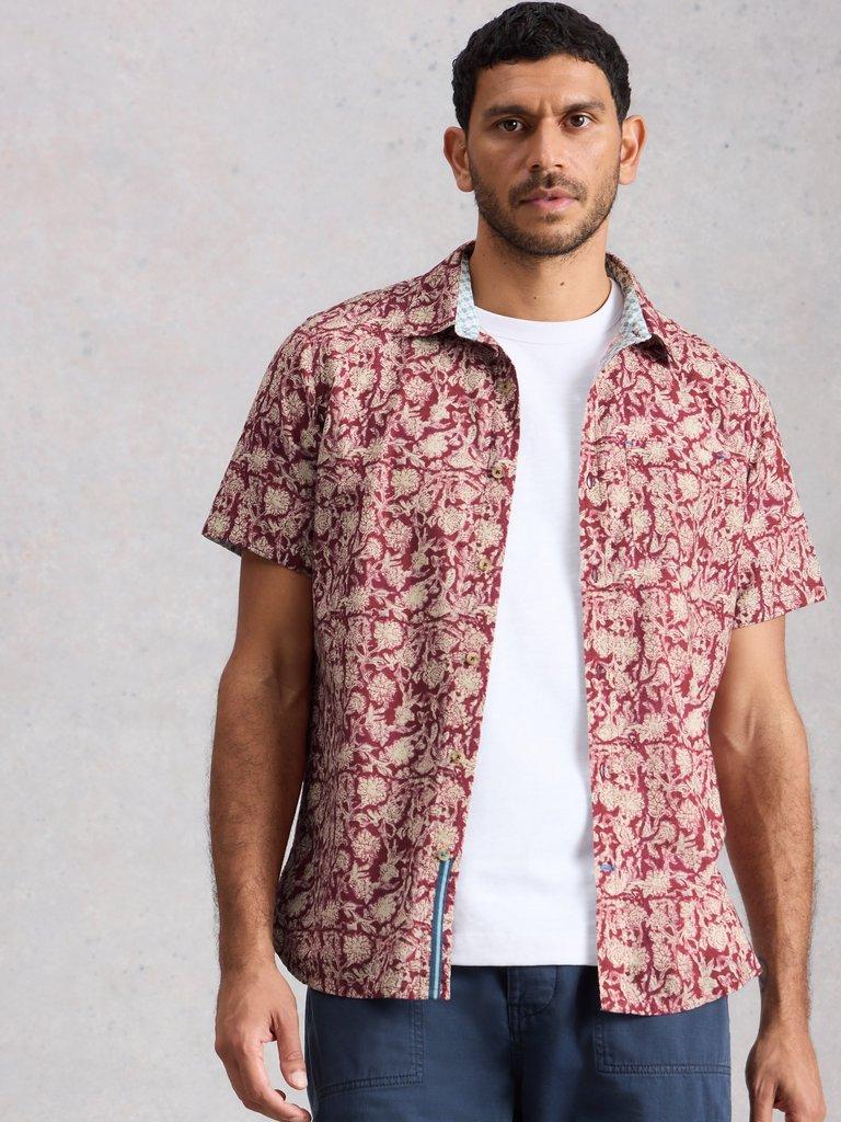Finsbury SS Floral Print Shirt in RED PR - LIFESTYLE