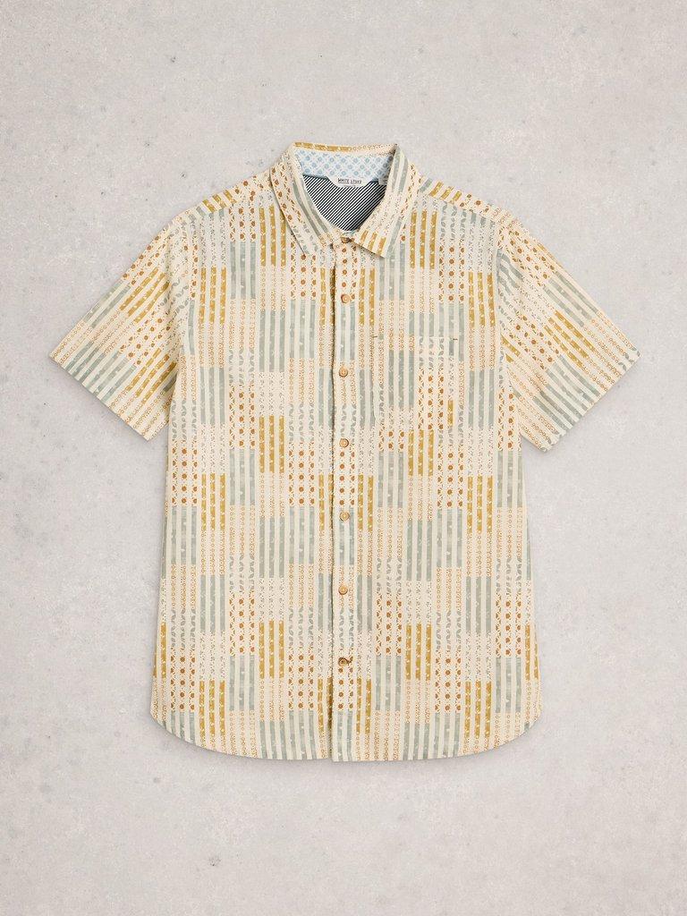 Finsbury SS Patch Print Shirt in YELLOW PR - FLAT FRONT