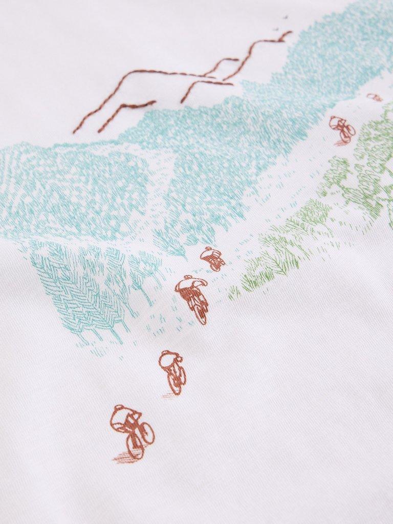 Abersoch Pedal Graphic Tee in WHITE PR - FLAT DETAIL