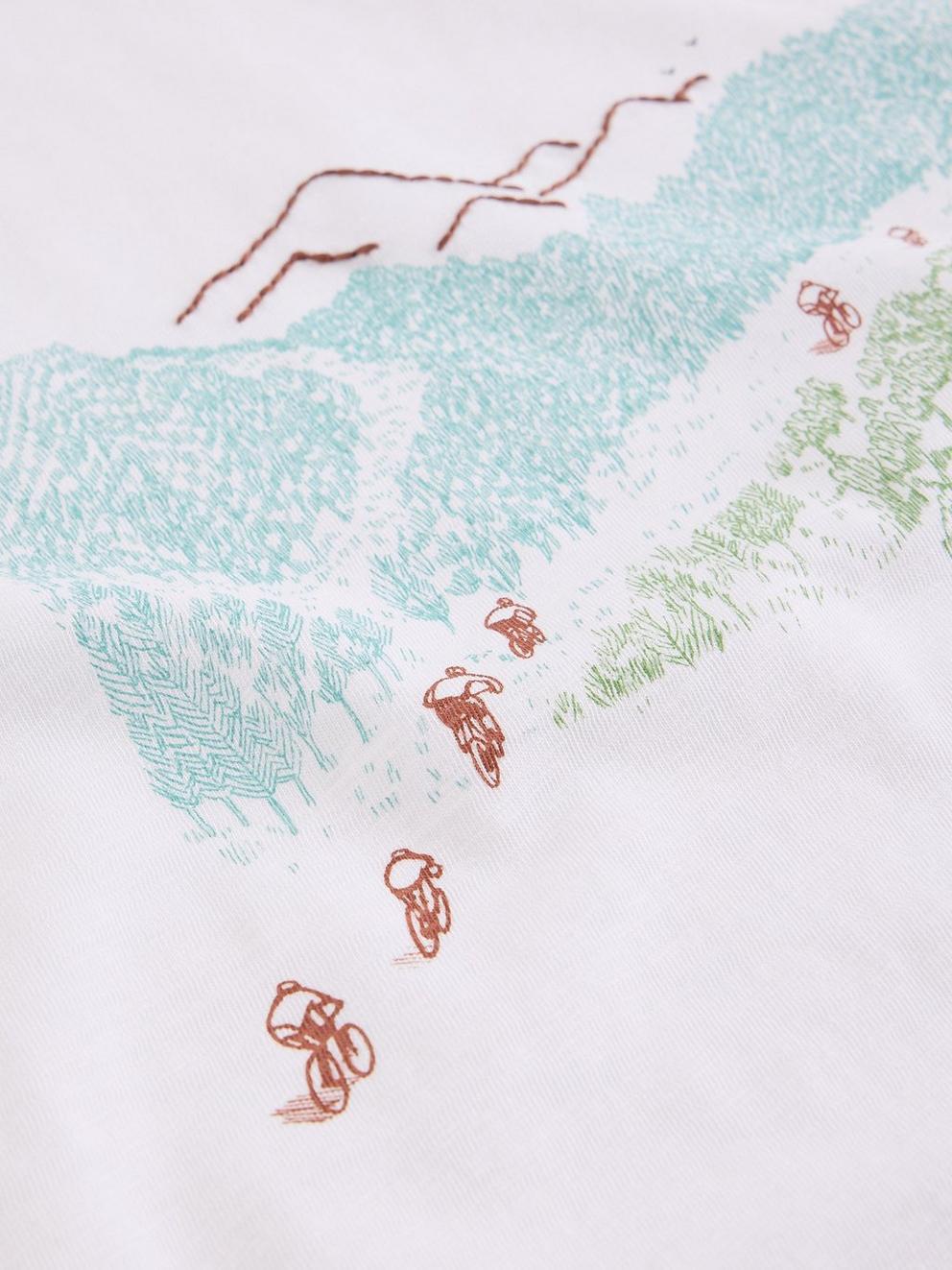 Abersoch Pedal Graphic Tee in WHITE PR - FLAT DETAIL