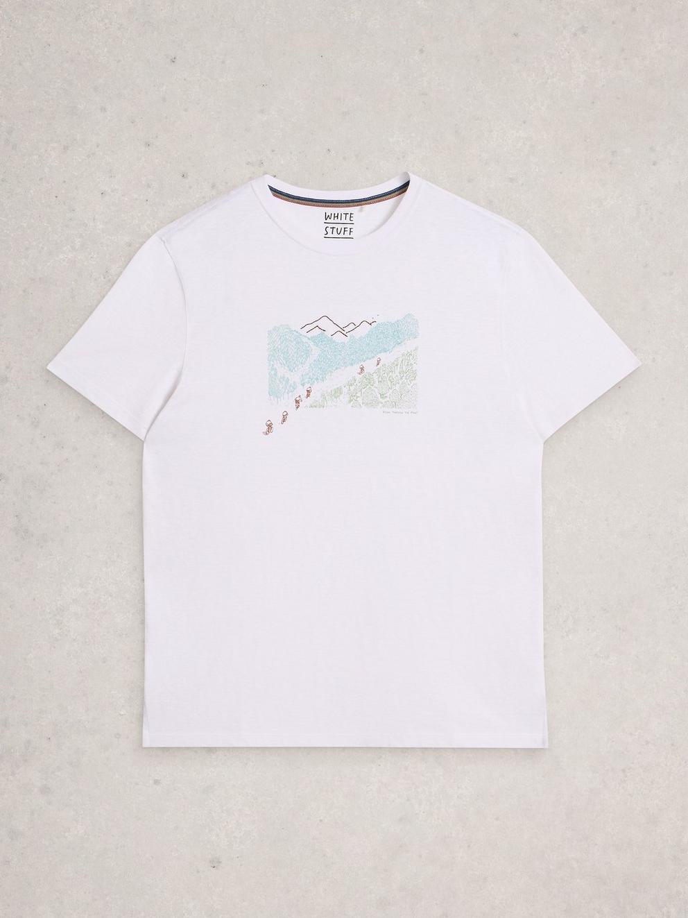 Abersoch Pedal Graphic Tee in WHITE PR - FLAT FRONT