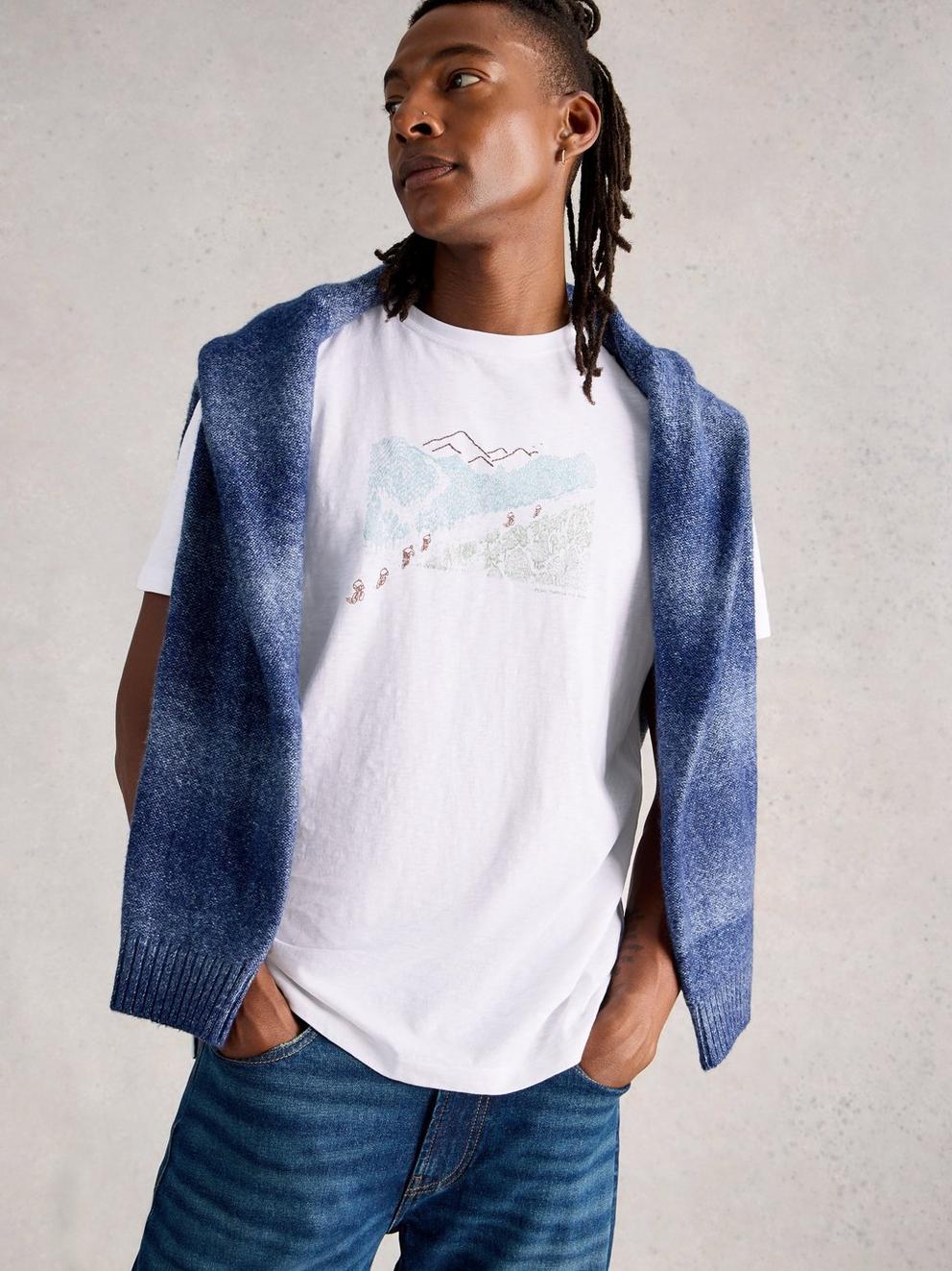 Abersoch Pedal Graphic Tee in WHITE PR - LIFESTYLE