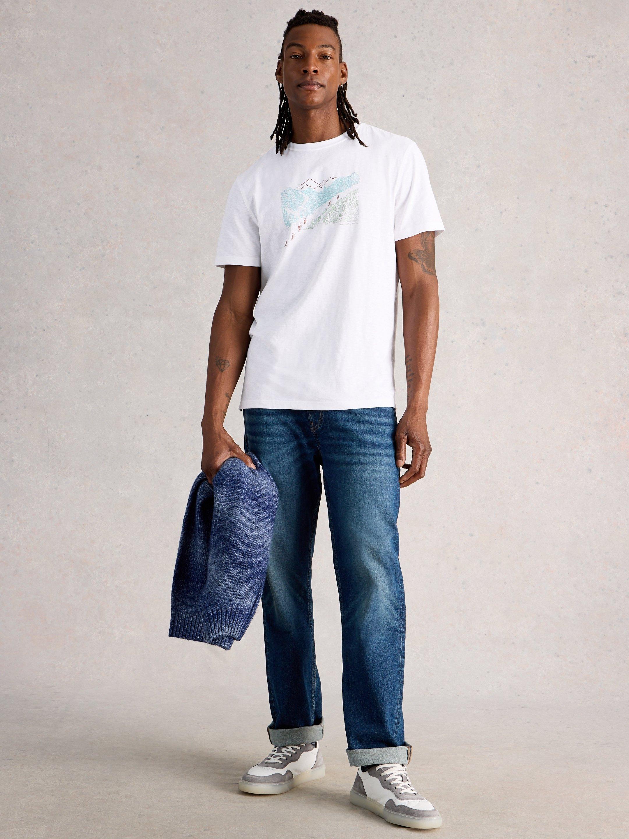 Abersoch Pedal Graphic Tee in WHITE PRINT | White Stuff