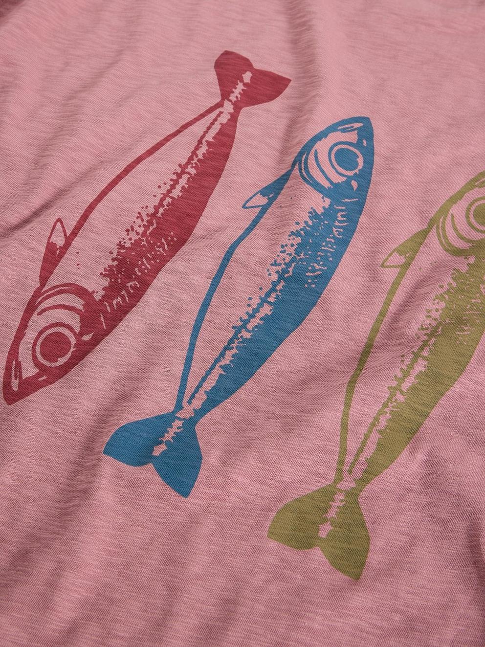 Abersoch Hook Graphic Tee in PINK PR - FLAT DETAIL
