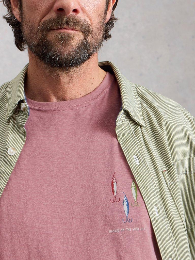 Abersoch Hook Graphic Tee in PINK PR - MODEL DETAIL