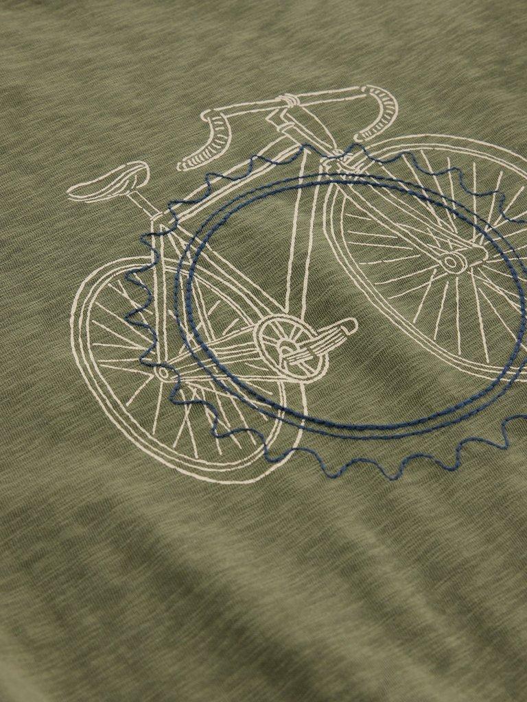 Abersoch Cogs Graphic Tee in GREEN PR - FLAT DETAIL