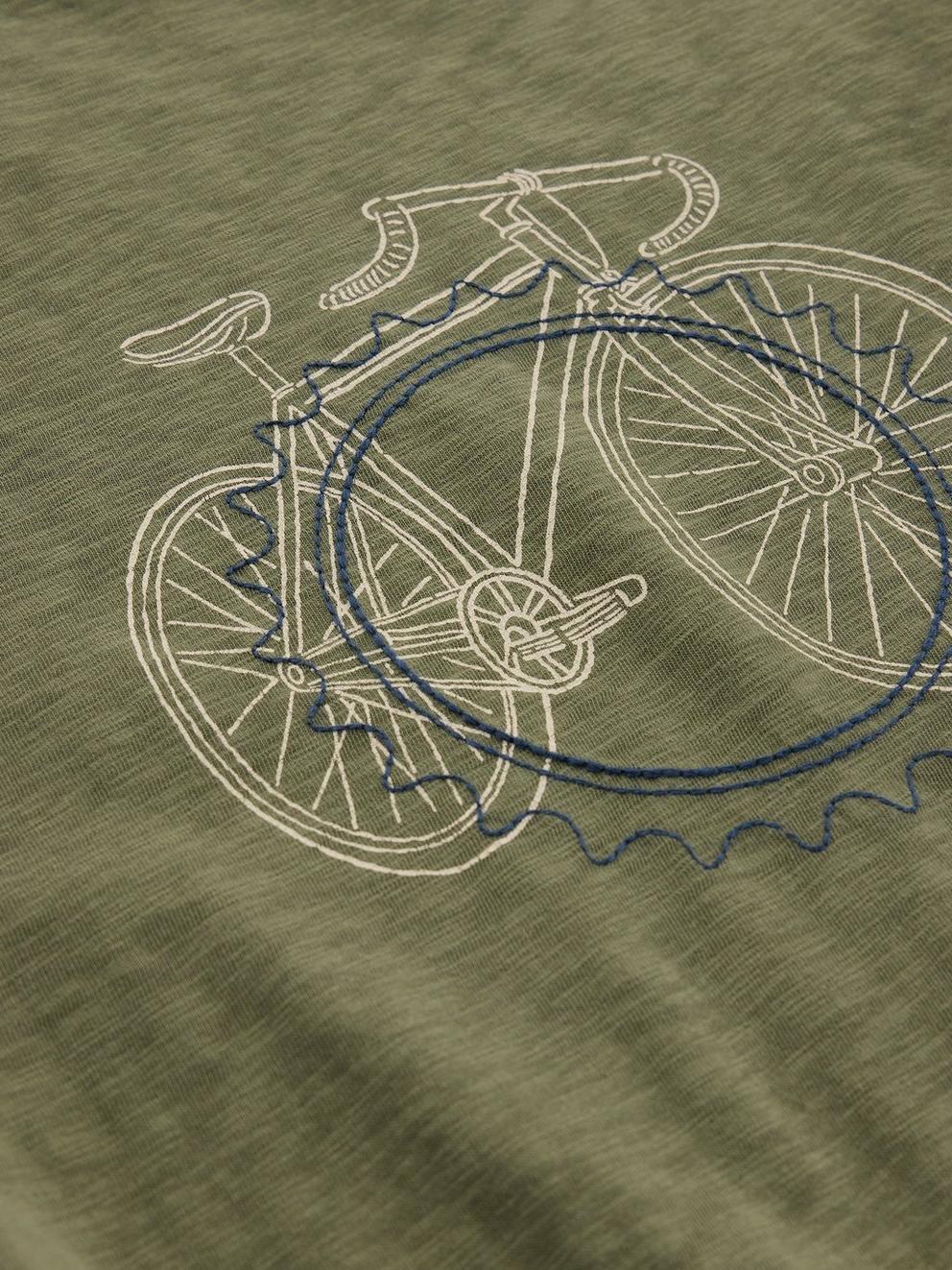 Abersoch Cogs Graphic Tee in GREEN PR - FLAT DETAIL