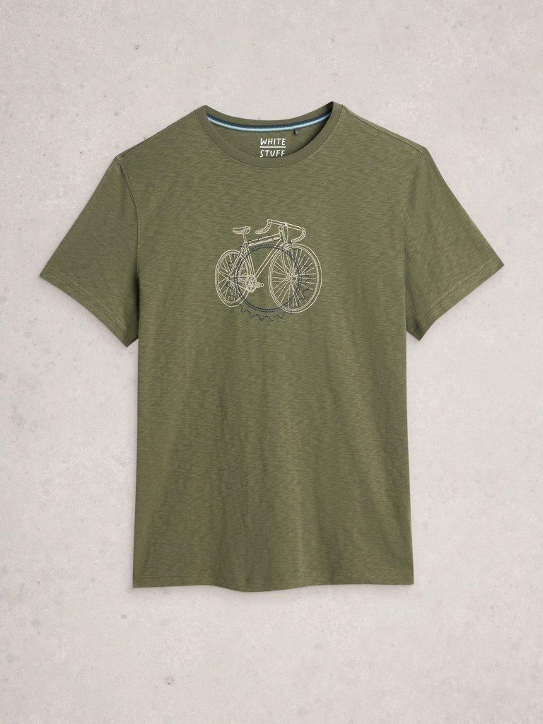 Abersoch Cogs Graphic Tee in GREEN PR - FLAT FRONT