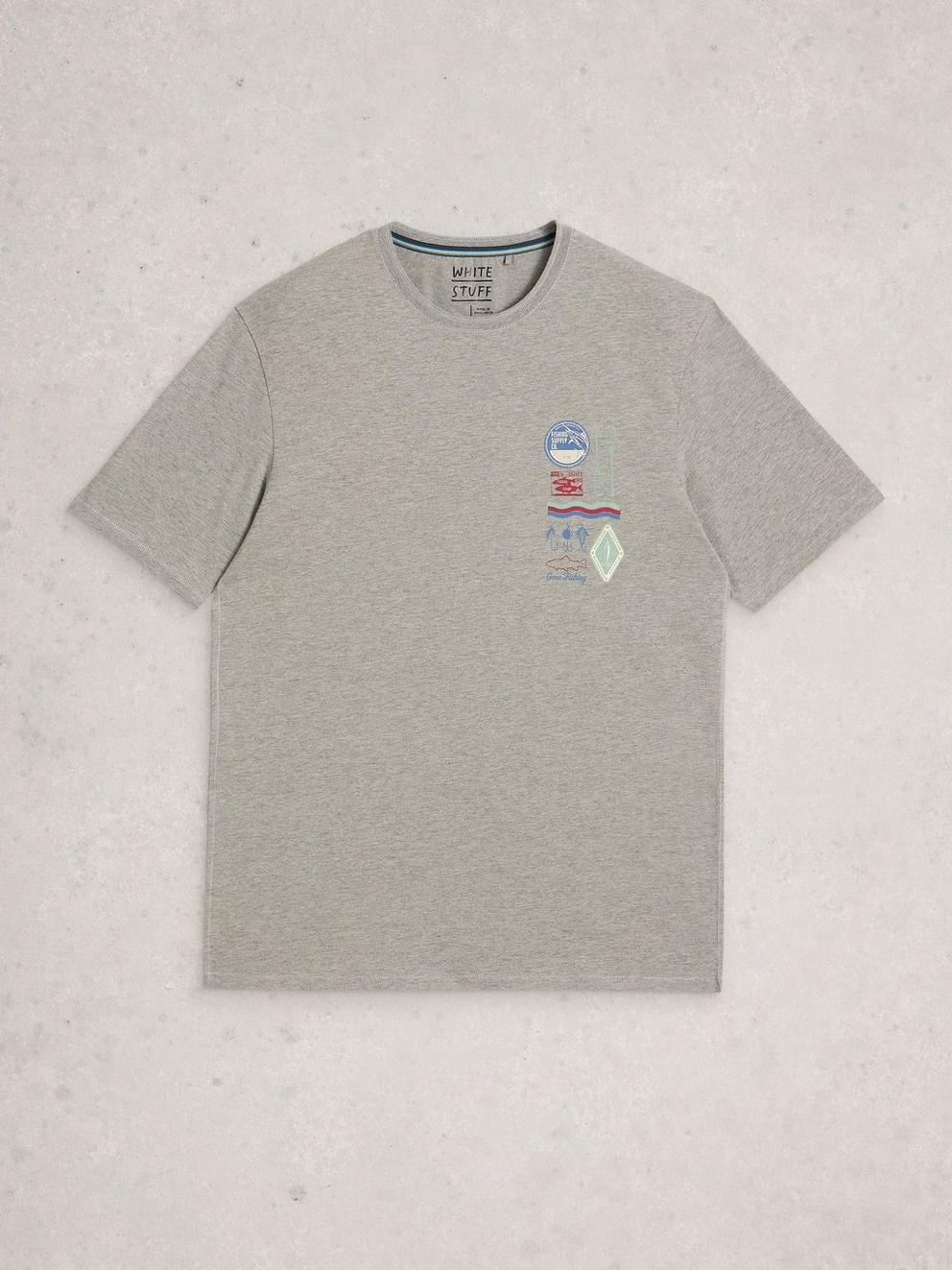 Horsham Stamp Graphic Tee in GREY PR - FLAT FRONT