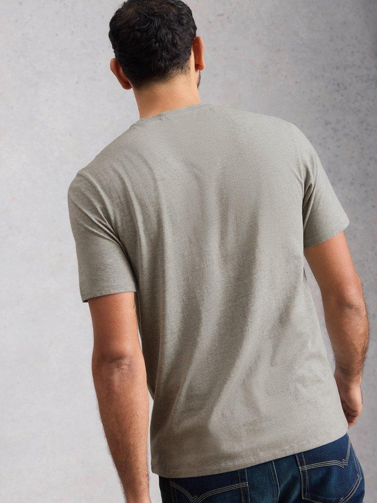 Horsham Stamp Graphic Tee in GREY PR - MODEL BACK