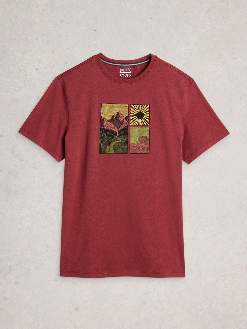 Abersoch Hike Graphic Tee in RED PR - FLAT FRONT