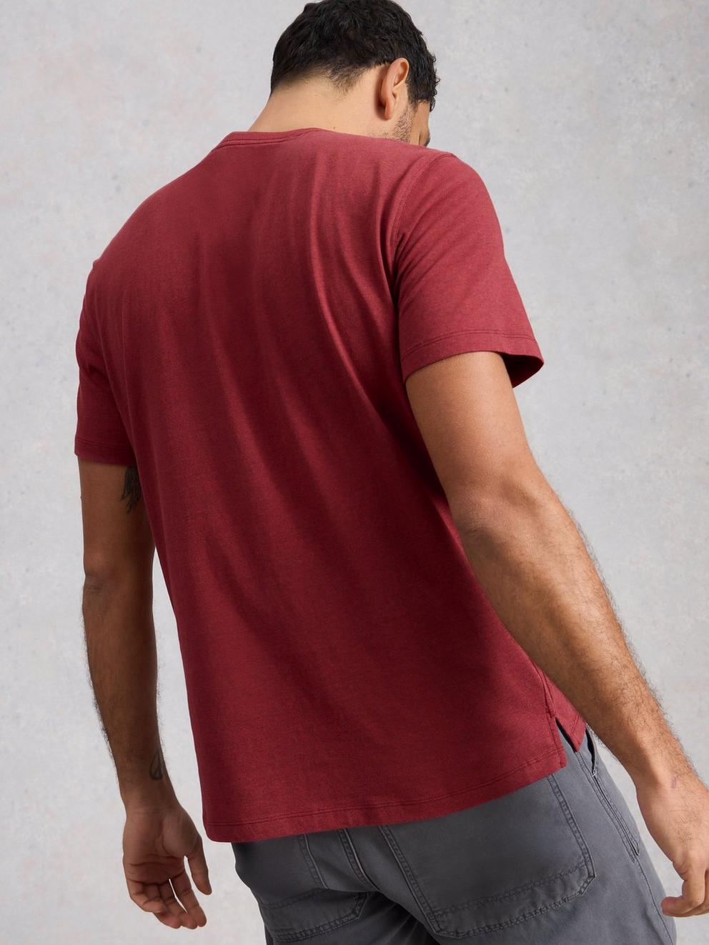 Abersoch Hike Graphic Tee in RED PR - MODEL BACK