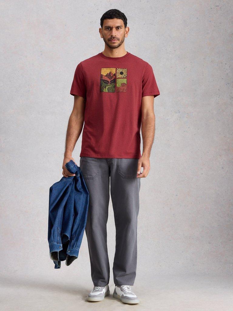 Abersoch Hike Graphic Tee in RED PR - MODEL FRONT