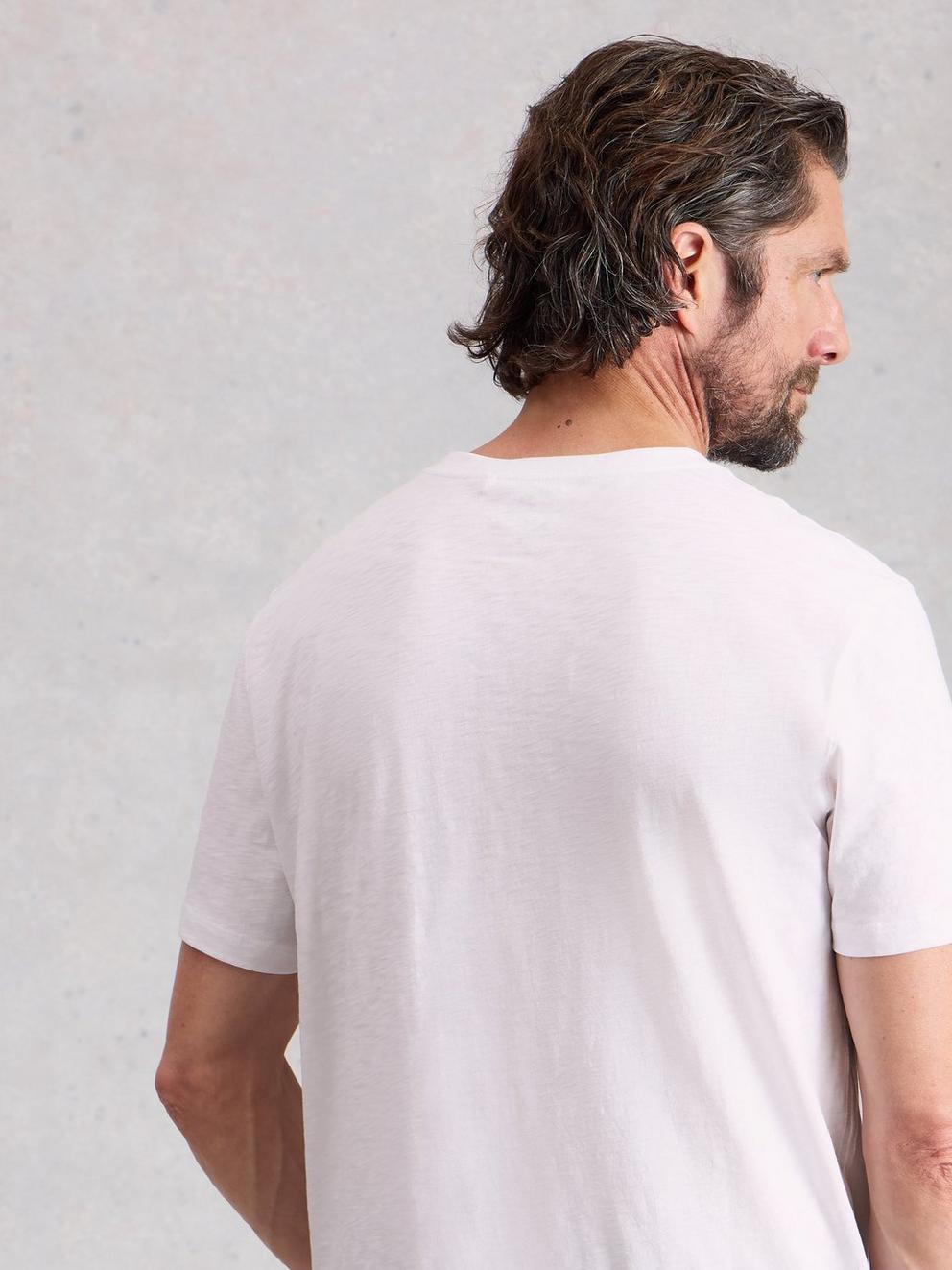 Abersoch Swim Fish Graphic Tee in WHITE PR - MODEL BACK