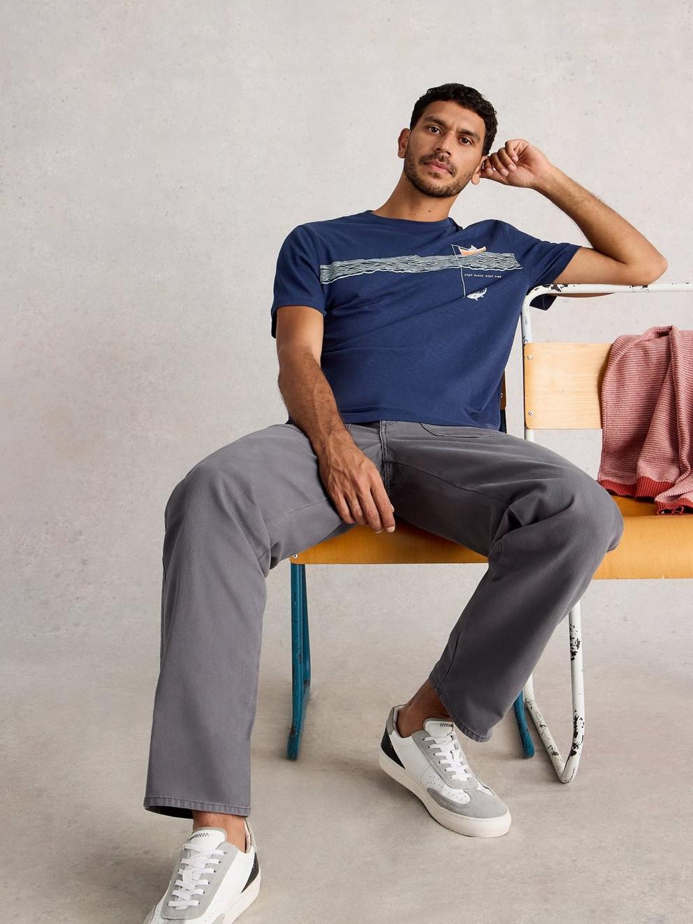 Abersoch Tee Graphic In the Ocean in NAVY PR - LIFESTYLE