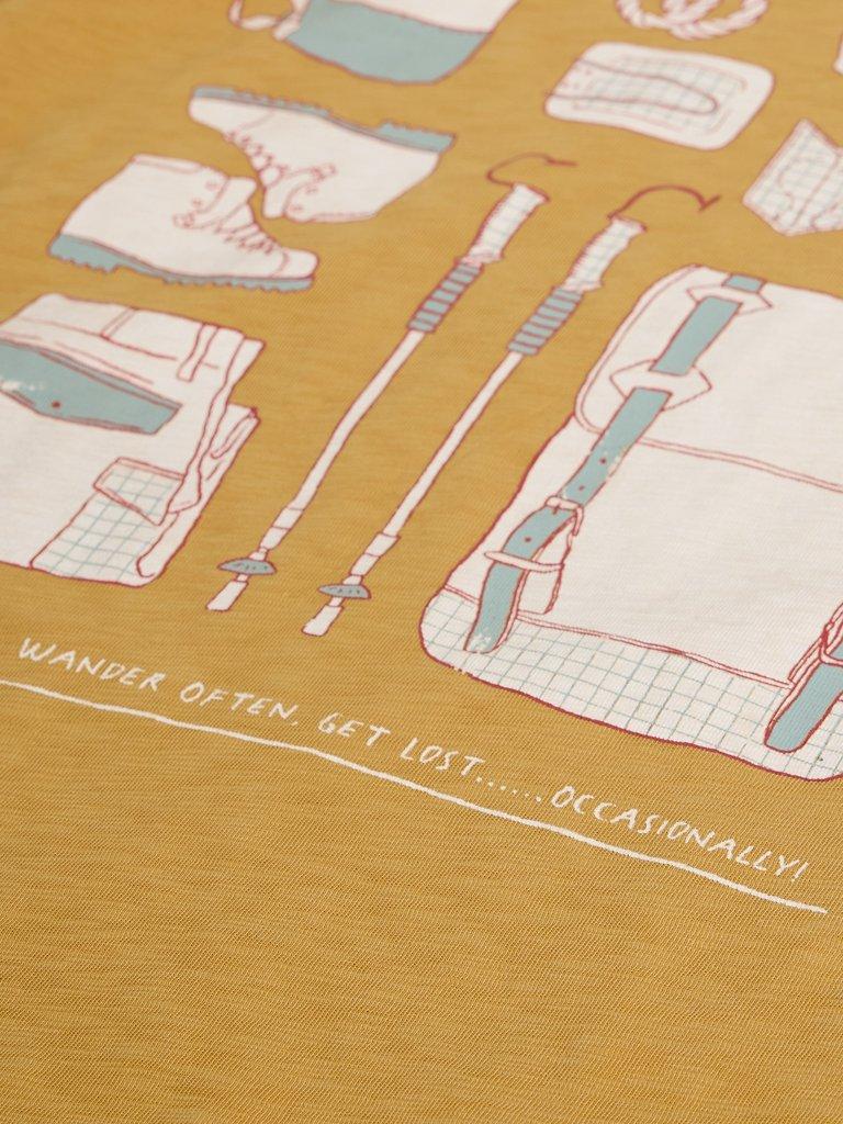 Abersoch Camping Graphic Tee in YELLOW PR - FLAT DETAIL