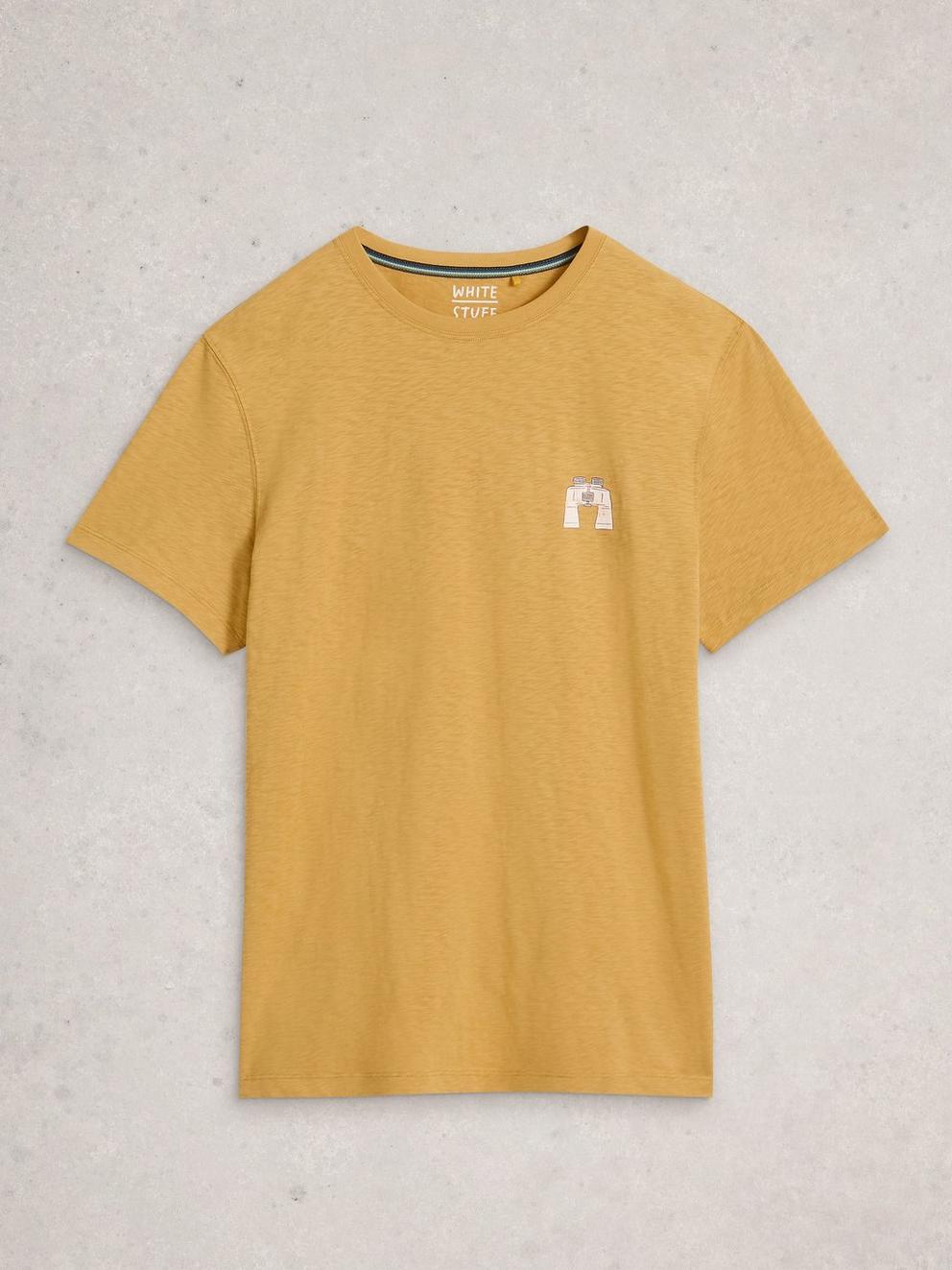 Abersoch Camping Graphic Tee in YELLOW PR - FLAT FRONT