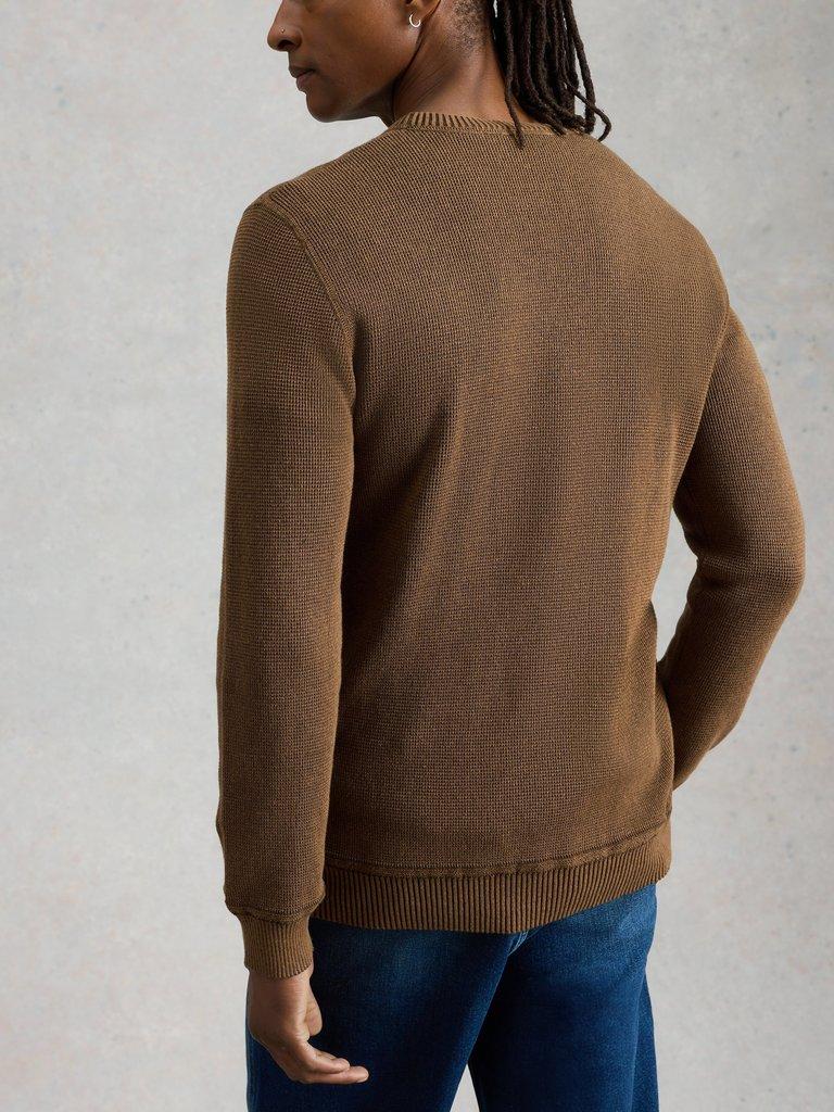 Attadale Long Sleeve Crew Neck Jumper in DK BROWN - LIFESTYLE