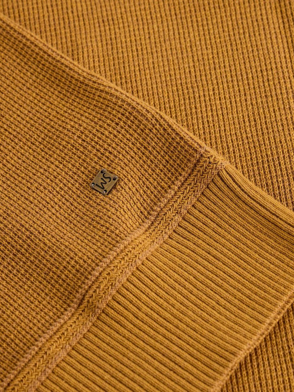 Attadale Long Sleeve Crew Neck Jumper in DUS YELLOW - FLAT DETAIL