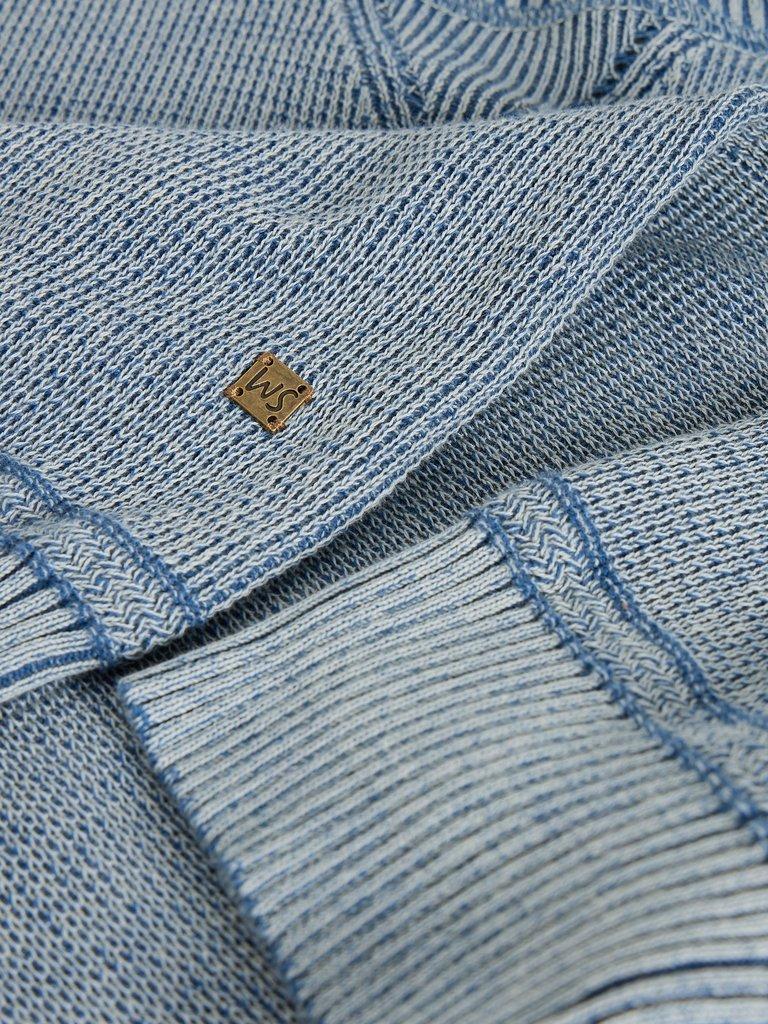 Attadale Long Sleeve Crew Neck Jumper in MID BLUE - FLAT DETAIL