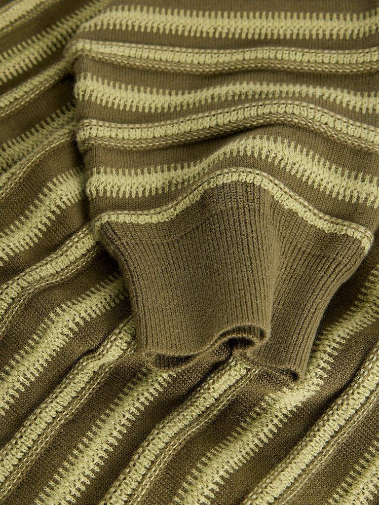 Attadale Crew Neck Stripe in GREEN MLT - FLAT DETAIL