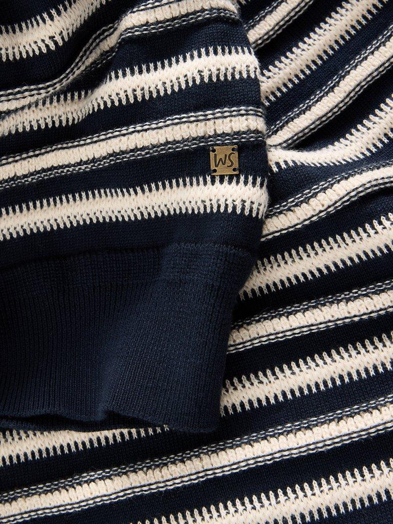 Attadale Crew Neck Stripe in NAVY MULTI - FLAT DETAIL