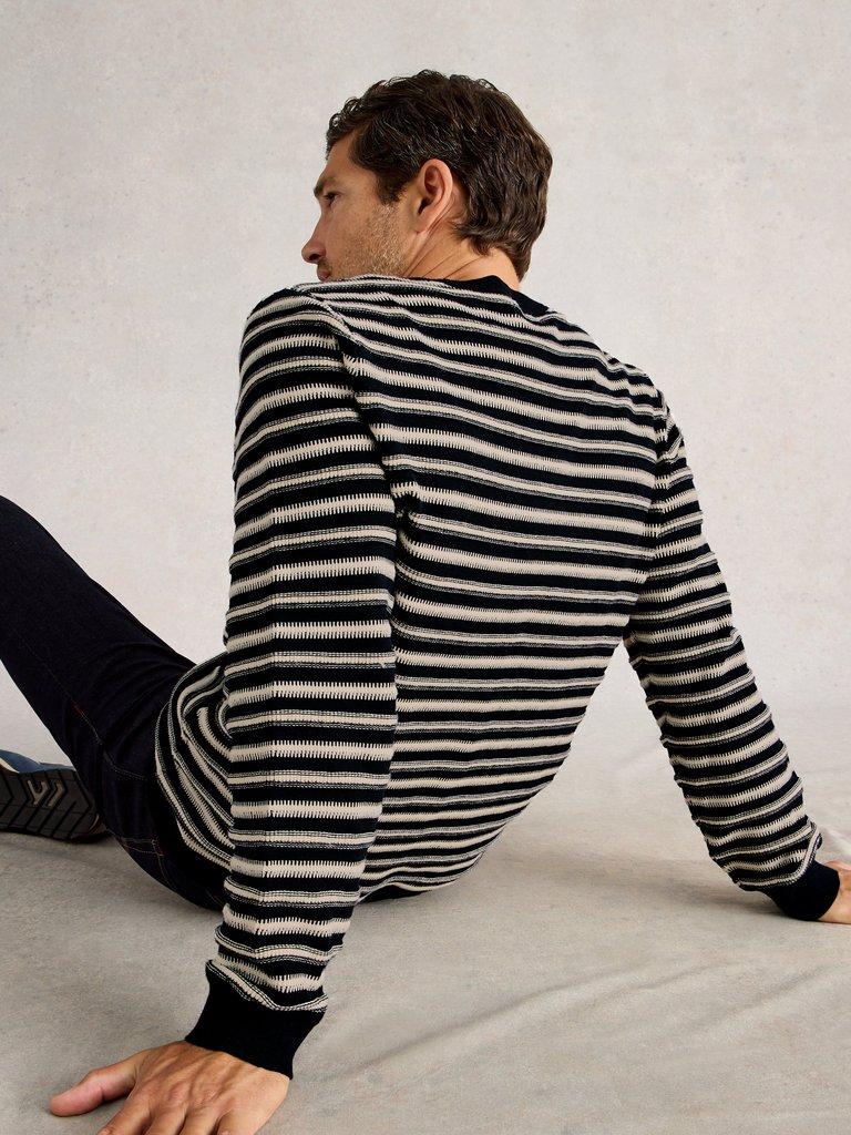 Attadale Crew Neck Stripe in NAVY MULTI - LIFESTYLE