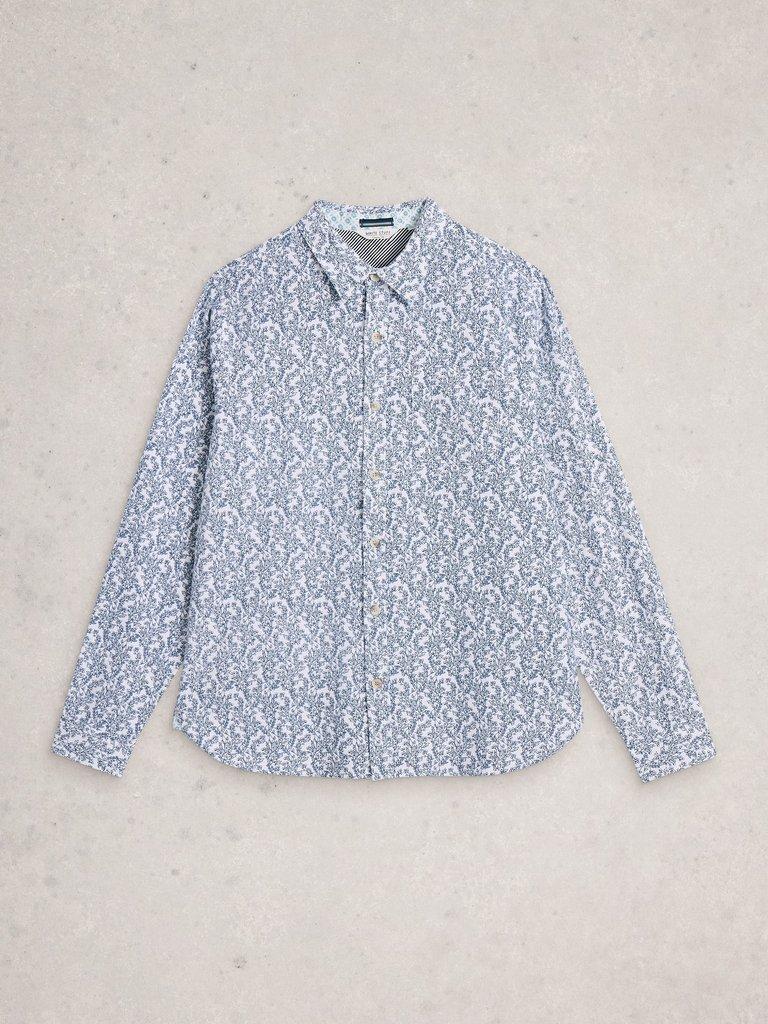 Finsbury Vine Printed Shirt in WHITE PR - FLAT FRONT