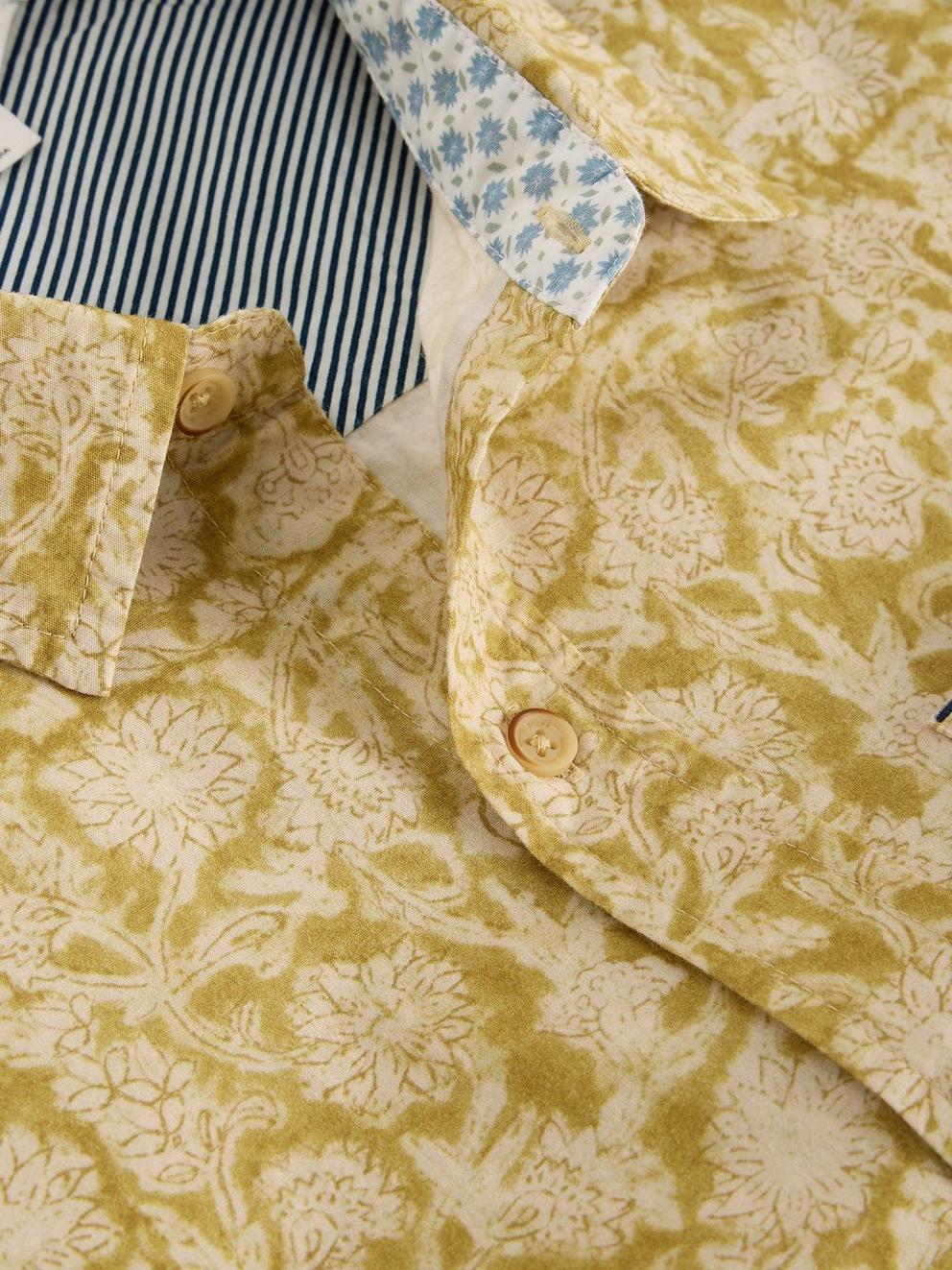 Finsbury Floral Print Shirt in YELLOW PR - FLAT DETAIL