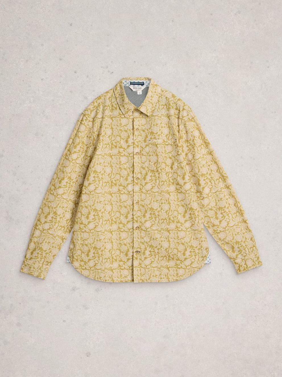 Finsbury Floral Print Shirt in YELLOW PR - FLAT FRONT