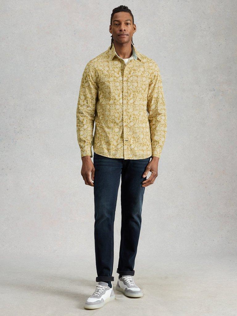 Finsbury Floral Print Shirt in YELLOW PR - MODEL FRONT