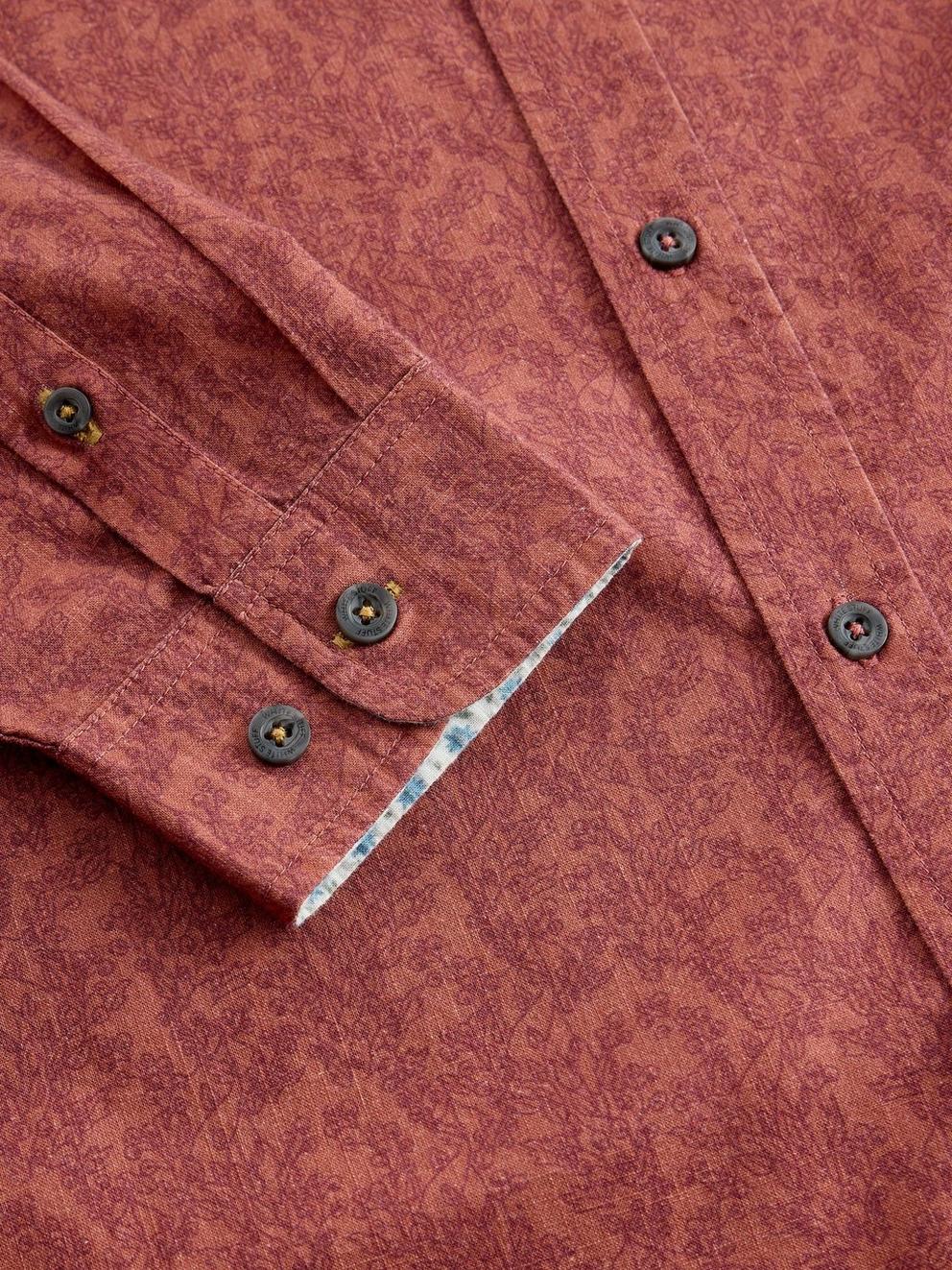 Finsbury Printed Vine Shirt in PINK PR - FLAT DETAIL