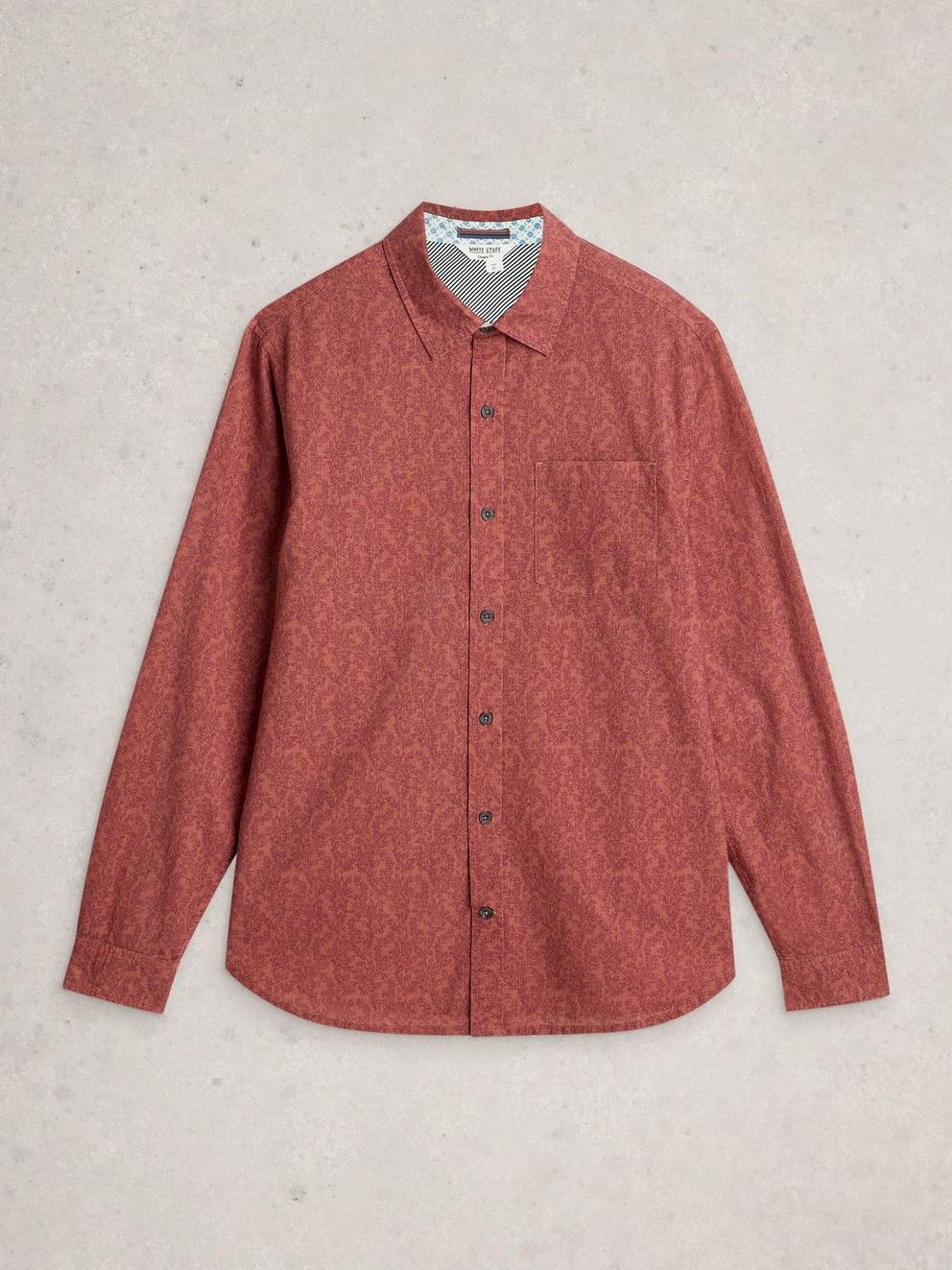 Finsbury Printed Vine Shirt in PINK PR - FLAT FRONT