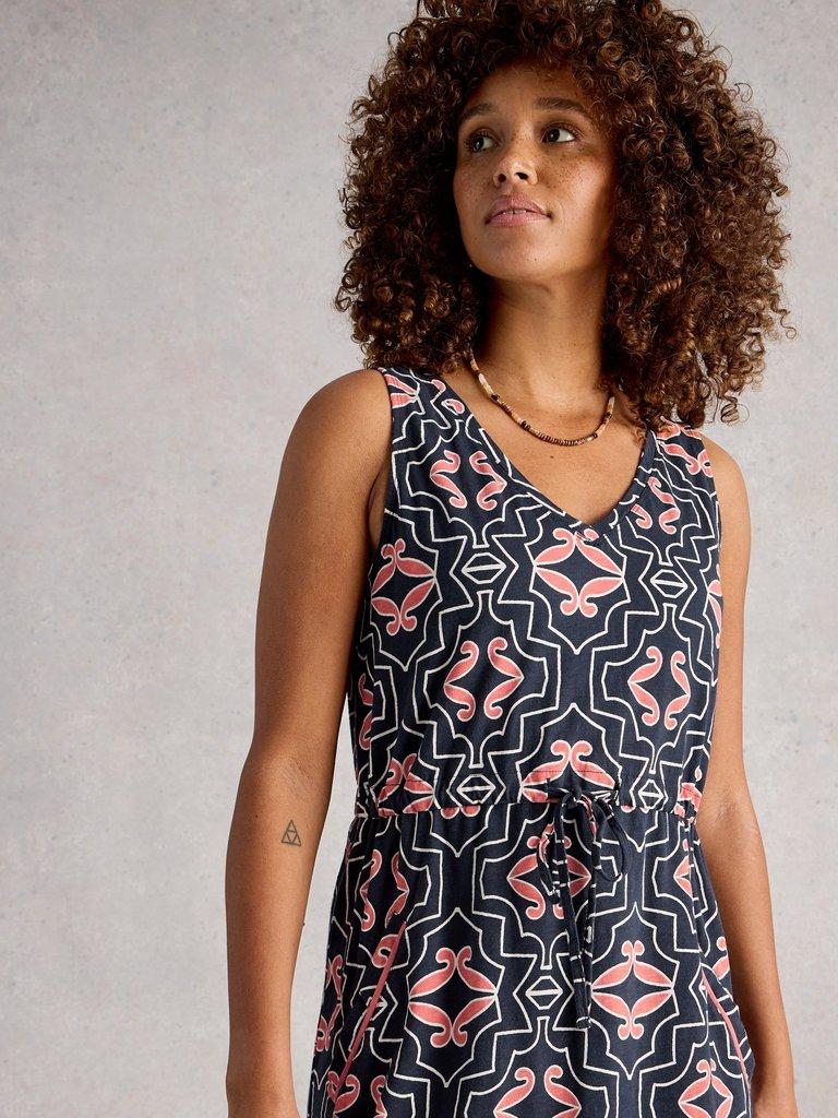 Womens Heidi Jersey Dress in NAVY MULTI - LIFESTYLE