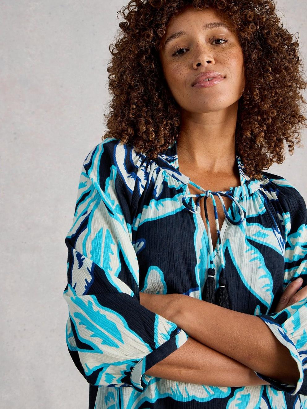 Lottie Beach Cover Up in NAVY PR - LIFESTYLE