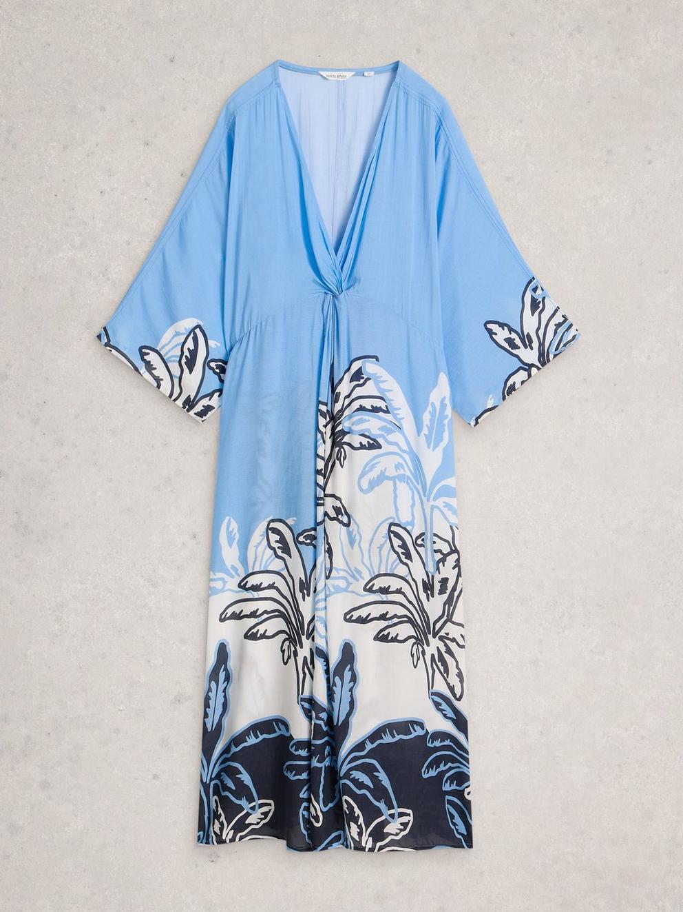 Cleo Cover Up Kimono in BLUE MLT - FLAT FRONT