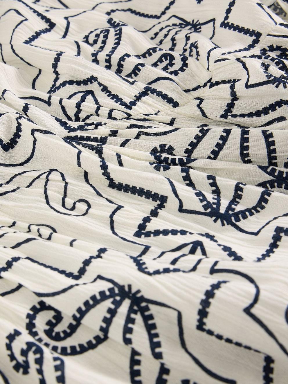 Otterley Beach Dress in IVORY PR - FLAT DETAIL