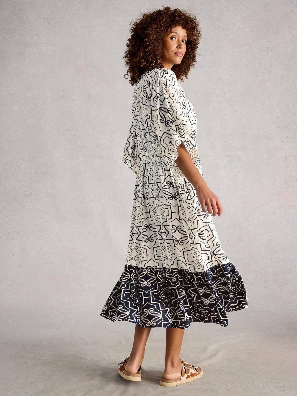 Otterley Beach Dress in IVORY PR - MODEL BACK