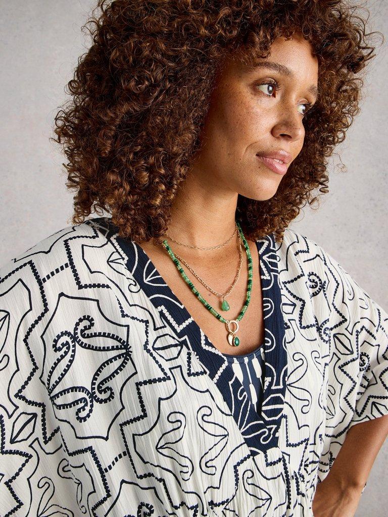 Otterley Beach Dress in IVORY PR - MODEL DETAIL