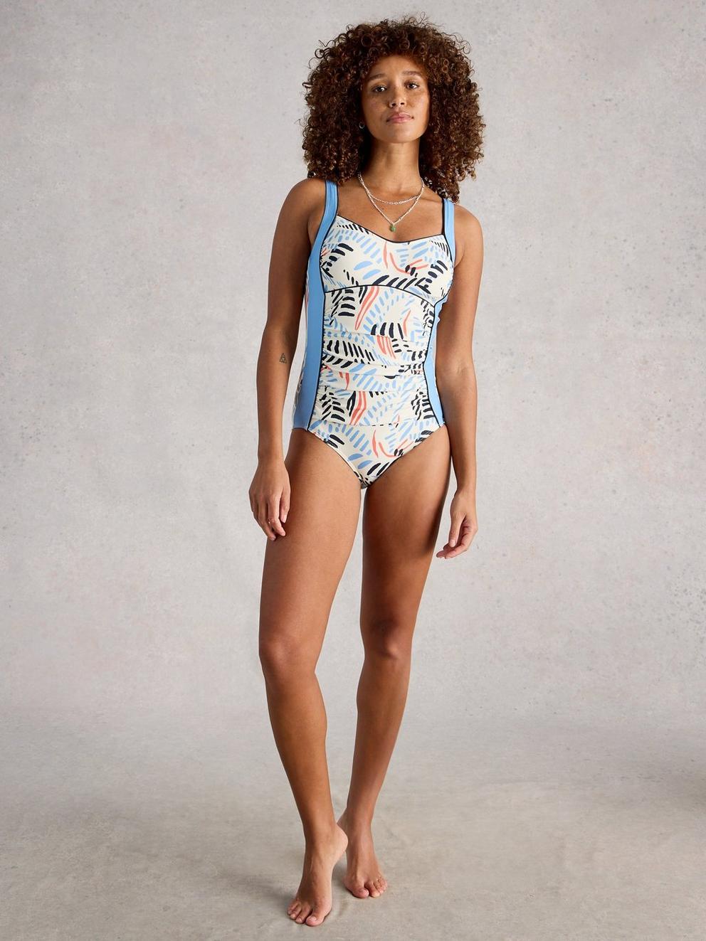 Womens Splash Control Swimsuit in IVORY PR - MODEL FRONT